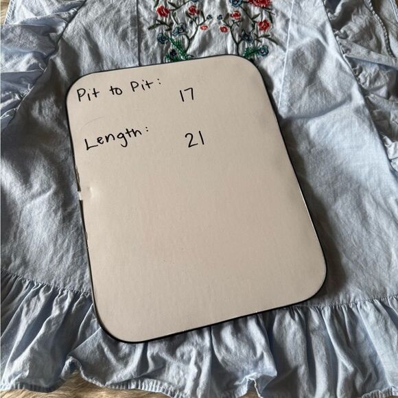 Zara Lightweight Cotton Floral Embroidered/Beaded Ruffle Top in Light Blue - Picture 8 of 9